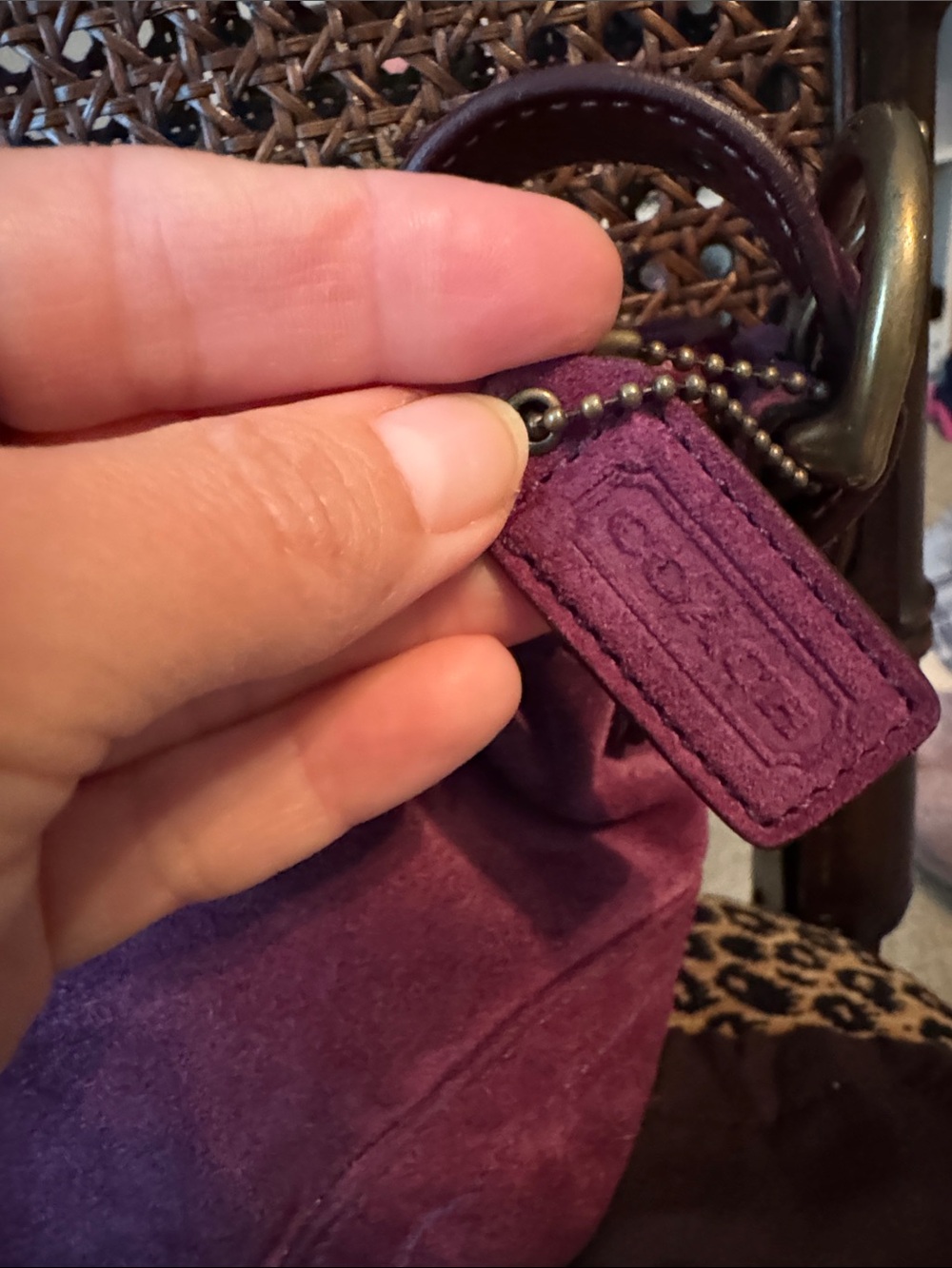 Coach Plum Suede mini hobo Bag with Brass Hardware - Picture 2 of 15